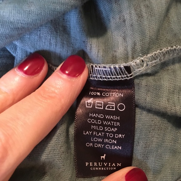 Peruvian Connection 100% Cotton Dark Green Shift Dress - Picture 5 of 5